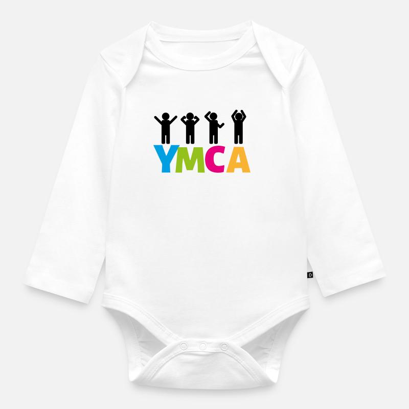 YMCA - Body Bébé bio manches longues - blanc