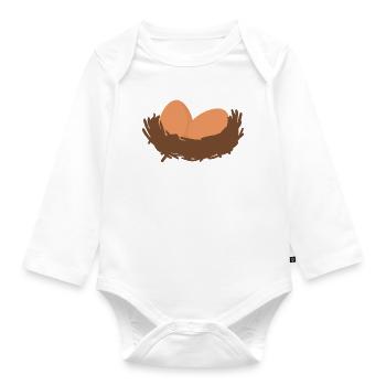 Eggs Nest Egg Easter - Organic Longsleeve Baby Bodysuit - white - Front