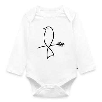 Vogel auf einem Ast - Baby Bio-Langarm-Body - Weiß - Vorne