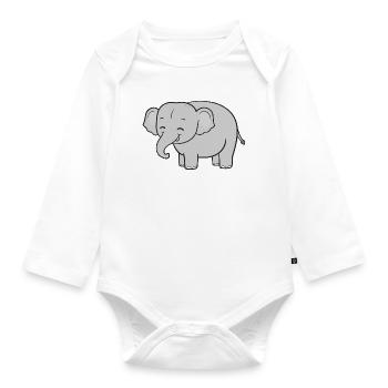 Elephant Elephants - Organic Longsleeve Baby Bodysuit - white - Front
