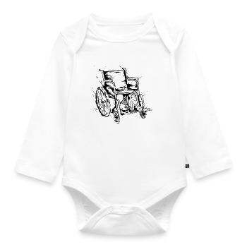Fauteuil roulant - Body Bébé bio manches longues - blanc - Devant