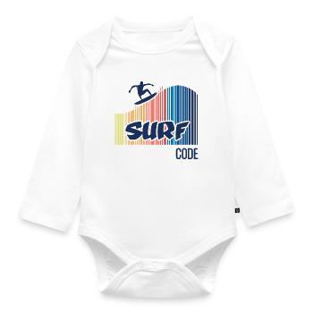 Surf Code - Organic Longsleeve Baby Bodysuit - white - Front