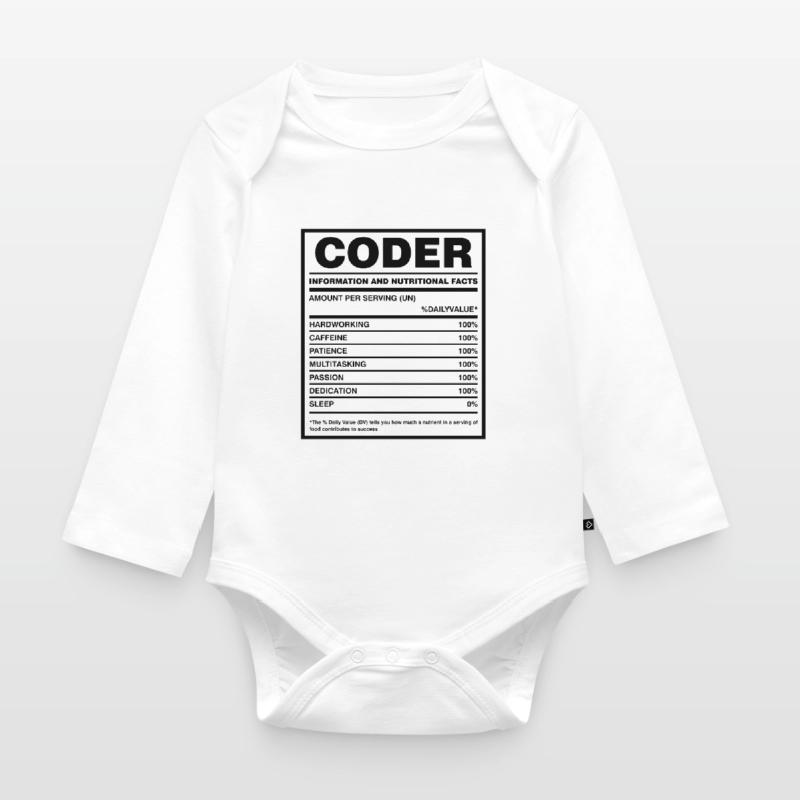 Coder Nutritional Facts Coder Programmer Computer Baby Bio-Langarm-Body