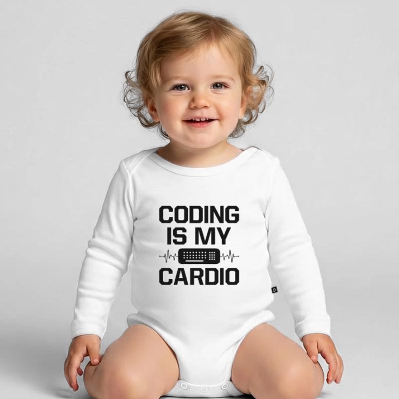 Coding Is My Cardio Programming Coder Computer Gee Baby Bio-Langarm-Body