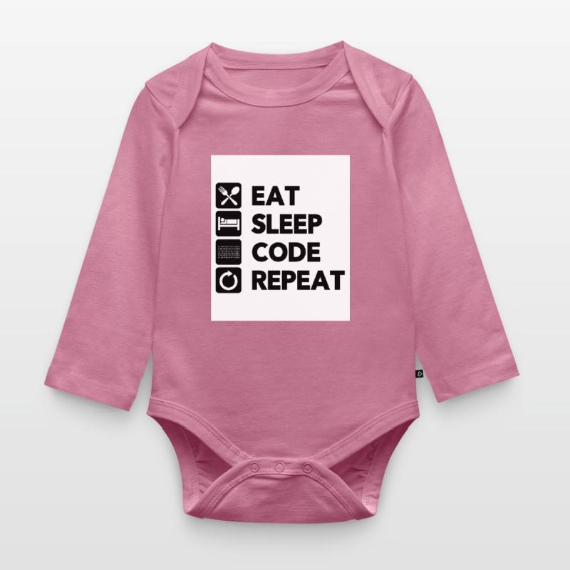 Eat Sleep Code Repeat Coder Programmer Software De Baby Bio-Langarm-Body