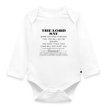 Bible Verse - Organic Longsleeve Baby Bodysuit - white - Front