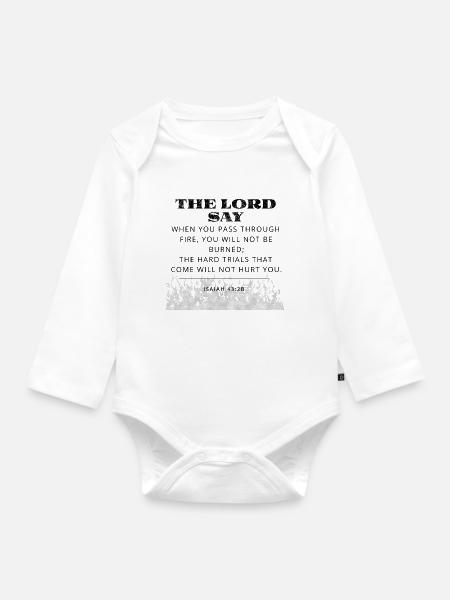 Bibelvers - Baby Bio-Langarm-Body - Weiß