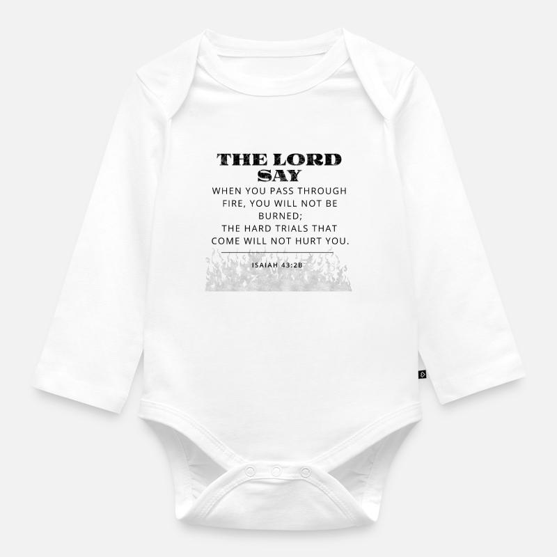 Verset biblique - Body Bébé bio manches longues - blanc