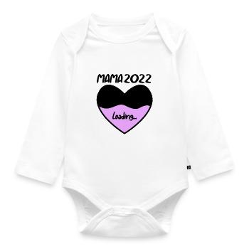 Mama 2022 - Werdende Mutter 2022 loading - Baby Bio-Langarm-Body - Weiß - Vorne
