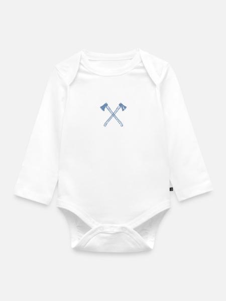 Axt gekreuzte Äxte - Baby Bio-Langarm-Body - Weiß