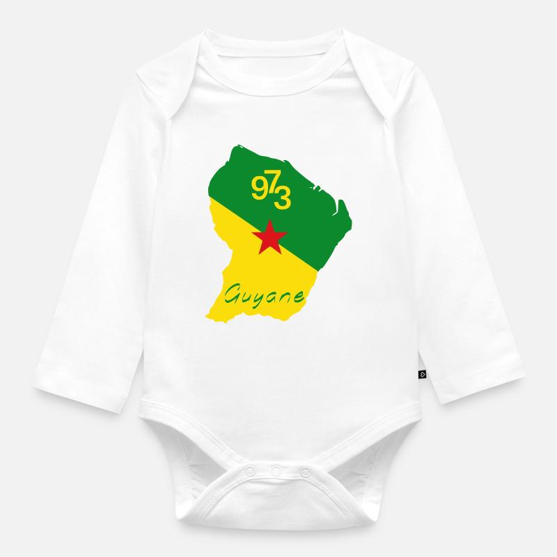 Guyane - Body Bébé bio manches longues - blanc