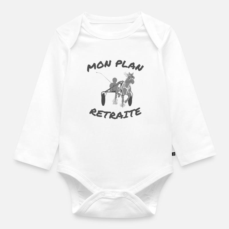 Course Hippique Vintage - Body Bébé bio manches longues - blanc