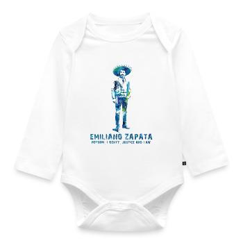 Emiliano Zapata - Baby Bio-Langarm-Body - Weiß - Vorne