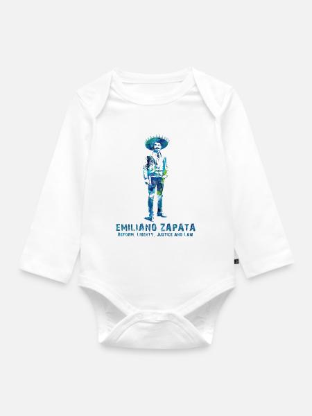 Emiliano Zapata - Baby Bio-Langarm-Body - Weiß