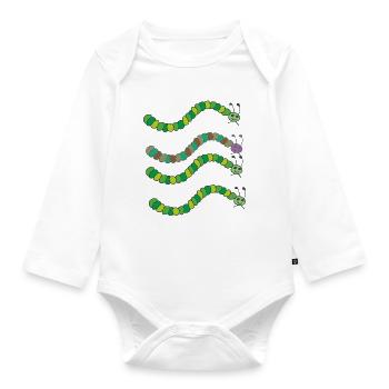raupen vielfalt - Baby Bio-Langarm-Body - Weiß - Vorne