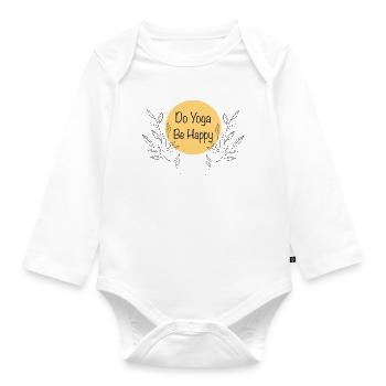 Yoga - Baby Bio-Langarm-Body - Weiß - Vorne