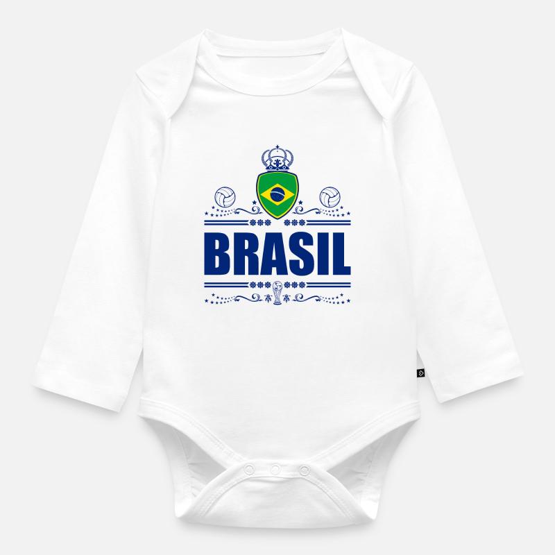 BRÉSIL - BRÉSIL - Body Bébé bio manches longues - blanc
