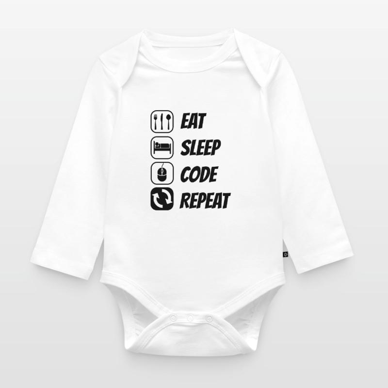 Eat Sleep Code Repeat Coder Programmer Software De Baby Bio-Langarm-Body
