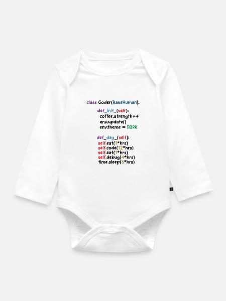 Developer Graphic Coder Programmer Computer Geek P - Baby Bio-Langarm-Body - Weiß