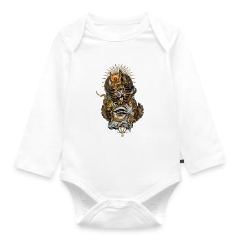 Anubis-Maske mit dem allsehenden Auge - Baby Bio-Langarm-Body - Weiß - Vorne