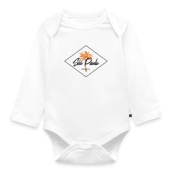 Orangene Palme São Paulo - Baby Bio-Langarm-Body - Weiß - Vorne