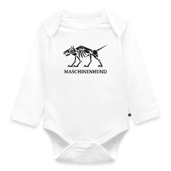 Maschinenhund mit Text - Baby Bio-Langarm-Body - Weiß - Vorne