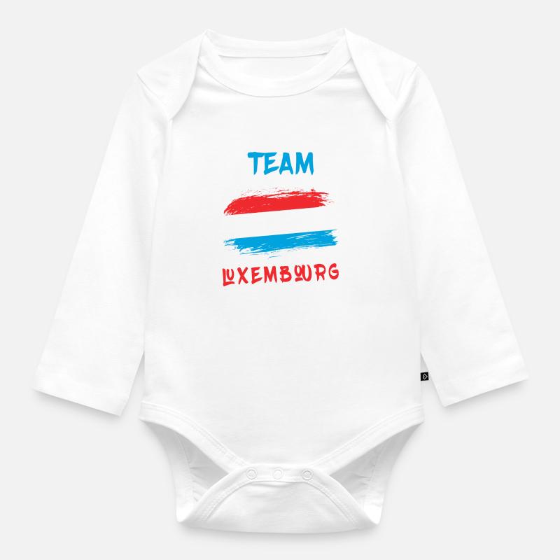 Drapeaux de l'équipe du Luxembourg - Body Bébé bio manches longues - blanc