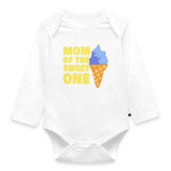 Mom Of The Sweet One Ice Cream Lover - Baby Bio-Langarm-Body - Weiß - Vorne