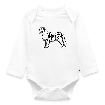 Berger australien - Body Bébé bio manches longues - blanc - Devant