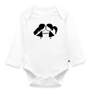 Pärchen lesbisch Symbol Liebe lgbt - Baby Bio-Langarm-Body - Weiß - Vorne