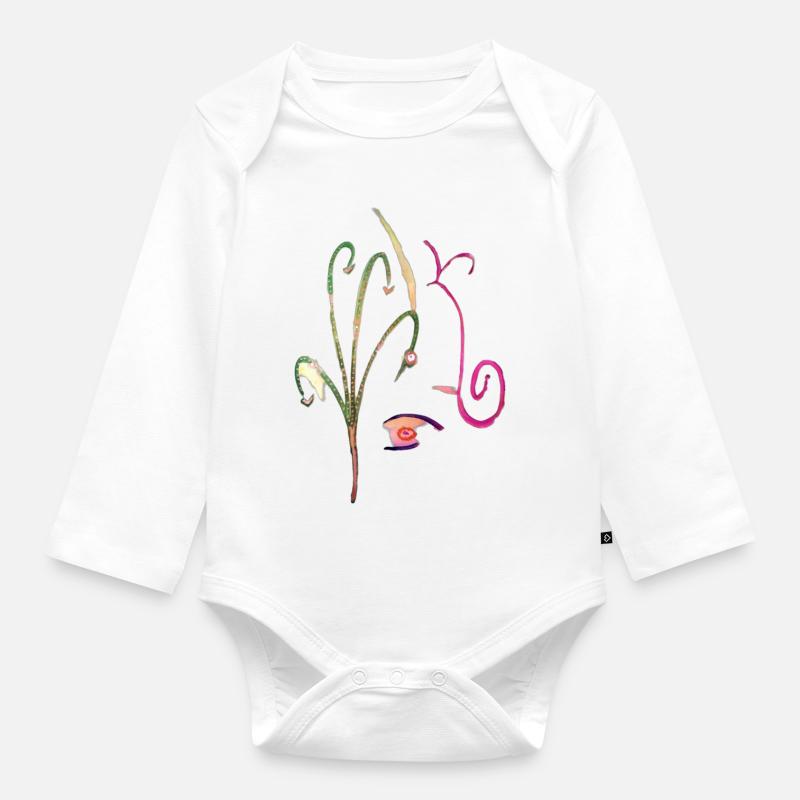 Sourire - Body Bébé bio manches longues - blanc