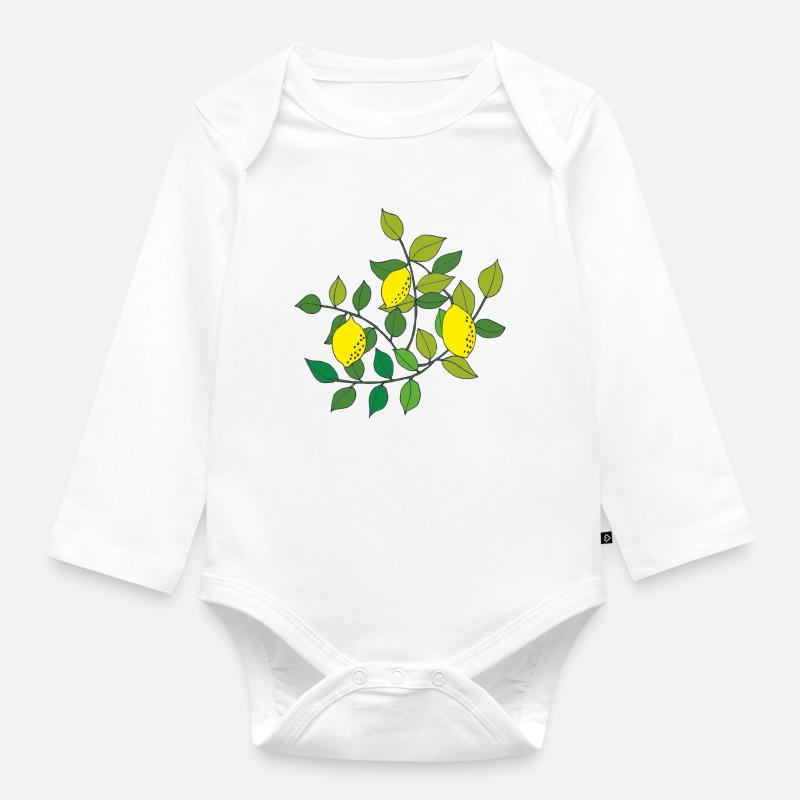 zitronen baum - Baby Bio-Langarm-Body - Weiß
