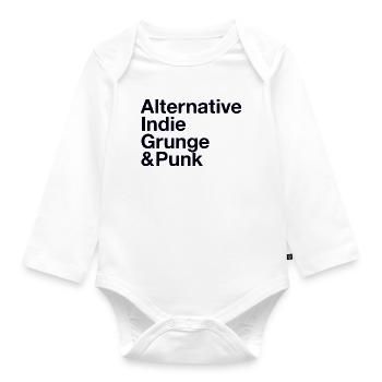 Music Style Alternative Indie Grunge Punk - Baby Bio-Langarm-Body - Weiß - Vorne