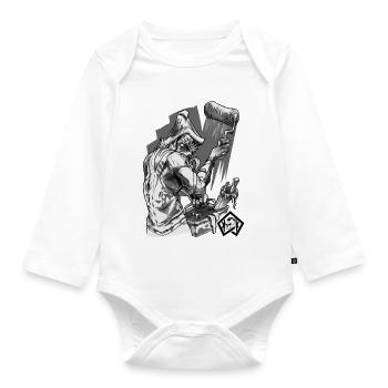 Painters, painters, brushes, artists, craftsmen - Organic Longsleeve Baby Bodysuit - white - Front