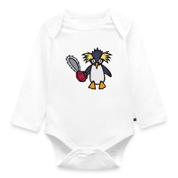 Antarctica Cool Penguin Bird Animal - Organic Longsleeve Baby Bodysuit - white - Front