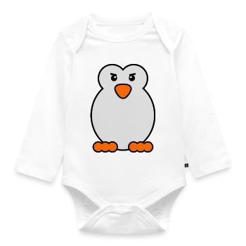 Penguin Bird Animal Antarctica Cold South Pole - Organic Longsleeve Baby Bodysuit - white - Front