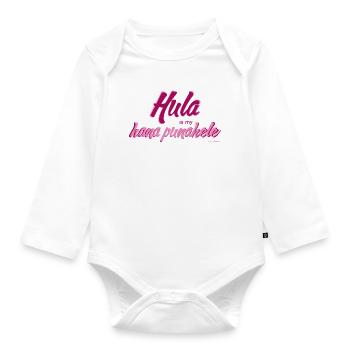 Hula is my hana punahele - Baby Bio-Langarm-Body - Weiß - Vorne