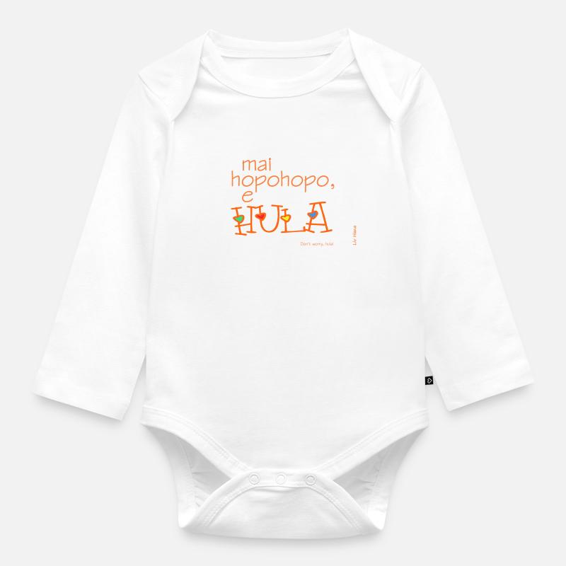 Mai hopohopo e hula - Body Bébé bio manches longues - blanc