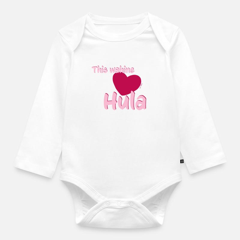 Wahine aime Hula - Body Bébé bio manches longues - blanc