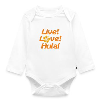 Live Love Hula 2 - Baby Bio-Langarm-Body - Weiß - Vorne