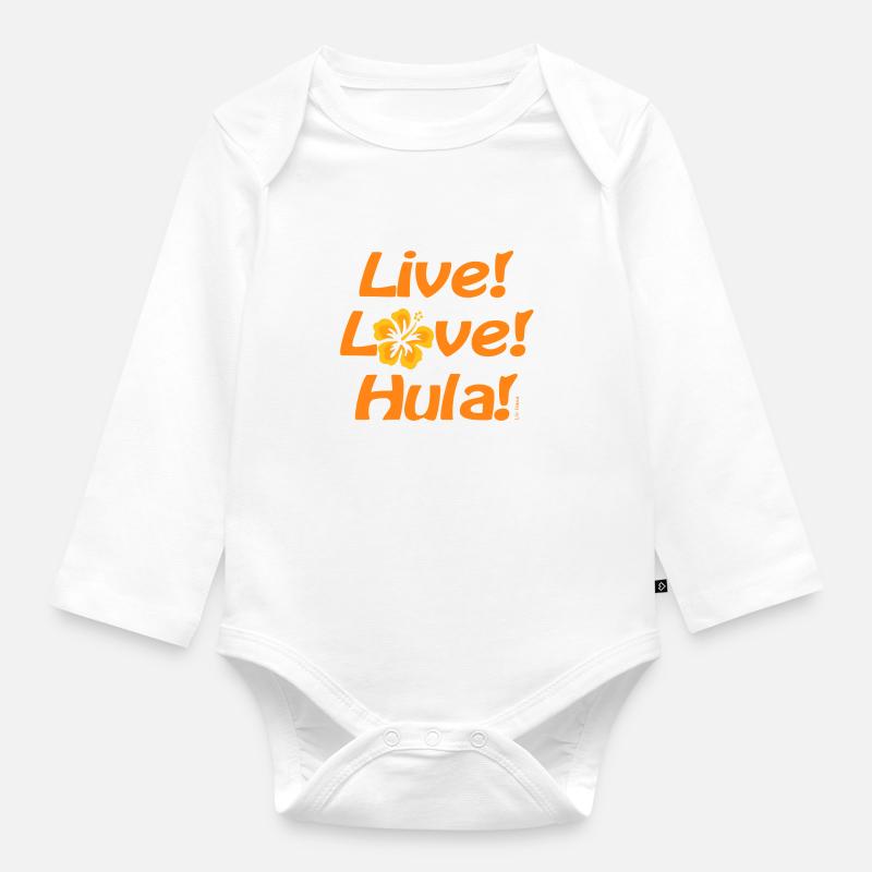 Live Love Hula 2 - Body Bébé bio manches longues - blanc