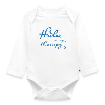 Hula is my therapy - Baby Bio-Langarm-Body - Weiß - Vorne