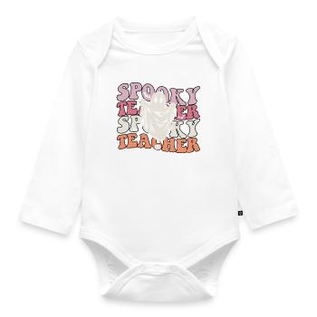 Lehrer Halloween Geist Spooky Teacher - Baby Bio-Langarm-Body - Weiß - Vorne