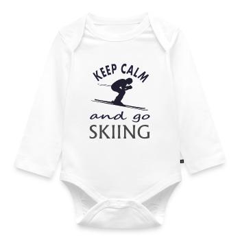 Skiing Ski resort Ski holiday Ski goggles Gift - Organic Longsleeve Baby Bodysuit - white - Front