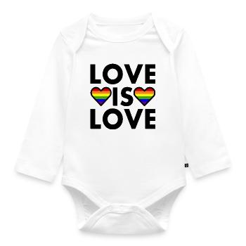 Love is love - Baby Bio-Langarm-Body - Weiß - Vorne