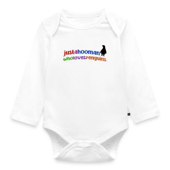 Penguin Cool Statement Animal South Pole Bird - Organic Longsleeve Baby Bodysuit - white - Front