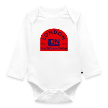 London Emblem UK - Baby Bio-Langarm-Body - Weiß - Vorne