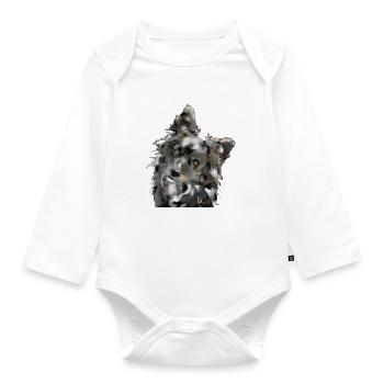 Australian Shepherd - Baby Bio-Langarm-Body - Weiß - Vorne