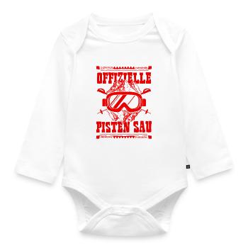 Offizielle Pisten Sau - Baby Bio-Langarm-Body - Weiß - Vorne