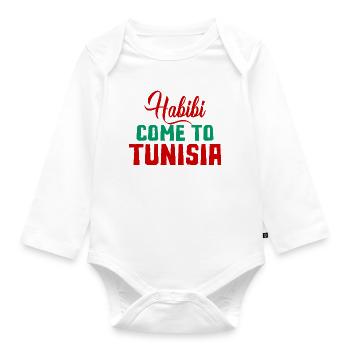 Habibi Come To Tunisia - Organic Longsleeve Baby Bodysuit - white - Front